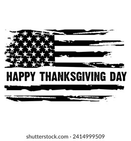 Distressed Happy Thanksgiving Day Usa American Design For T Shirt Poster Banner Backround Print Vector Eps Illustrations. svg