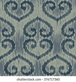 Distressed heart scrolls pattern seamless vector background tile
