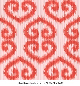 Distressed heart scrolls pattern seamless vector background tile
