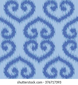 Distressed heart scrolls pattern seamless vector background tile

