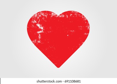 Distressed Heart Vector with Grunge Effect.