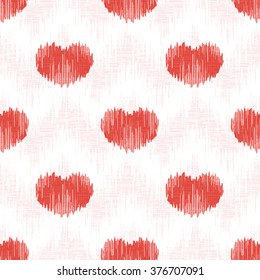 Distressed hearts pattern seamless vector background tile