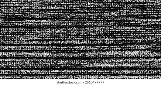 Distressed horizontal black and white texture vector with grunge noise effect.
