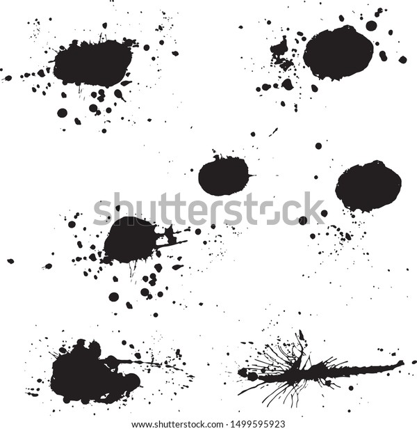 Distressed Ink Stainspot Grunge Textures Silhouette Stock Vector ...