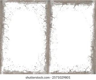 Distressed junk journal paper gray template for paper craft, scrapbook, card, old vintage frame 