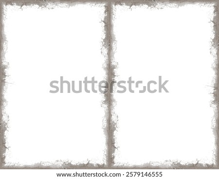 Distressed junk journal paper gray template for paper craft, scrapbook, card, old vintage frame 