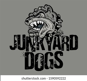 Distressed Junkyard Dogs Team Design Bulldog Stock Vector (Royalty Free ...