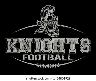 distressed knights football team design for school, college or league