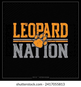 Distressed Leopard Nation, Leopard Nation, Sports Emblem, Sports