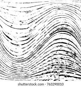 Distressed Lines Black Overlay Wavy Texture For Your Design. EPS10 vector.