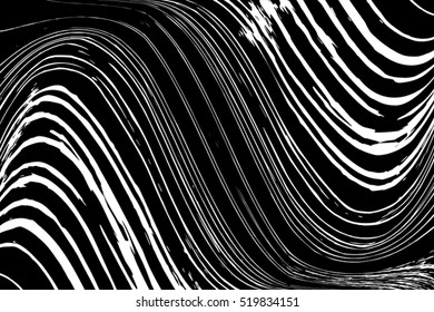 Distressed Lines Wavy  Black Overlay Texture For Your Design. EPS10 vector.