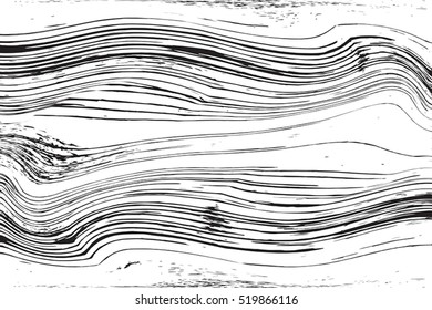 Distressed Lines Wavy  Black Overlay Texture For Your Design. EPS10 vector.