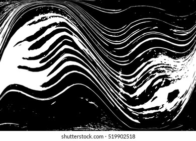 Distressed Lines Wavy  Black Overlay Texture For Your Design. EPS10 vector.
