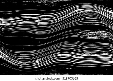 Distressed Lines Wavy  Black Overlay Texture For Your Design. EPS10 vector.