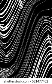 Distressed Lines Wavy  Black Overlay Texture For Your Design. EPS10 vector.