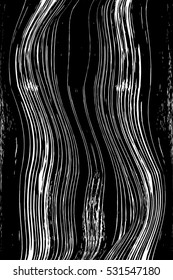 Distressed Lines Wavy  Black Overlay Texture For Your Design. EPS10 vector.