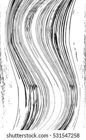 Distressed Lines Wavy  Black Overlay Texture For Your Design. EPS10 vector.