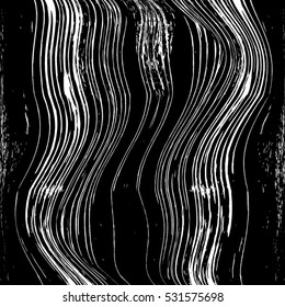 Distressed Lines Wavy Diagonal Black and White Overlay Texture For Your Design. EPS10 vector.