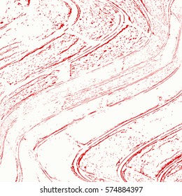 Distressed Lines Wavy Diagonal Red and White Overlay Texture For Your Design. EPS10 vector.