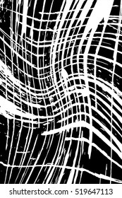 Distressed Lines Wavy Zebra Black Overlay Texture For Your Design. EPS10 vector.