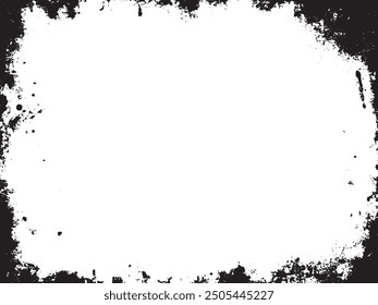 Distressed Monochrome Abstract Vector Design: A black and white pattern with grainy and scratchy textures