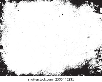 Distressed Monochrome Abstract Vector Design: A black and white pattern with grainy and scratchy textures