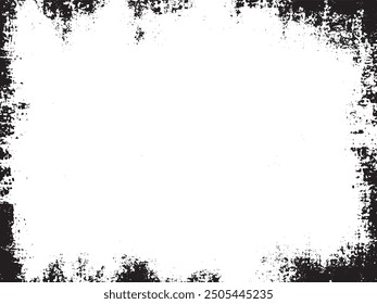 Distressed Monochrome Abstract Vector Design: A black and white pattern with grainy and scratchy textures