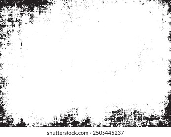 Distressed Monochrome Abstract Vector Design: A black and white pattern with grainy and scratchy textures