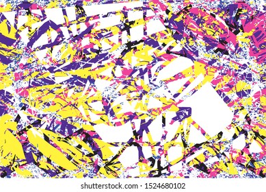Distressed multicolor background with dots and scratches. Abstract vector illustration