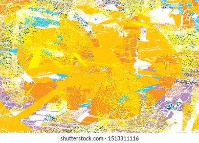 Distressed multicolor background with dots,scratches and nets. Abstract vector illustration
