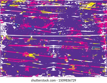 Distressed multicolor background with scratches and lines. Abstract vector illustration