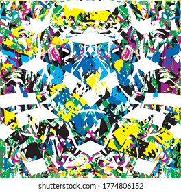 Distressed multicolor background with scratches and lines. Abstract vector illustration