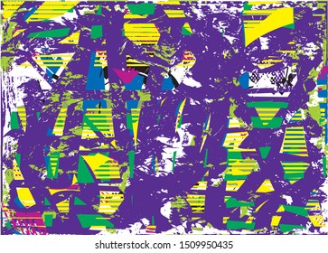 Distressed multicolor background with scratches and nets. Abstract vector illustration