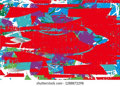 Distressed multicolor background with spots, scratches and lines. Abstract vector illustration