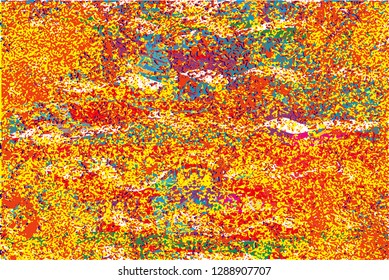 Distressed multicolor background with spots, scratches and lines. Abstract vector illustration