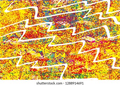 Distressed multicolor background with spots, scratches and lines. Abstract vector illustration