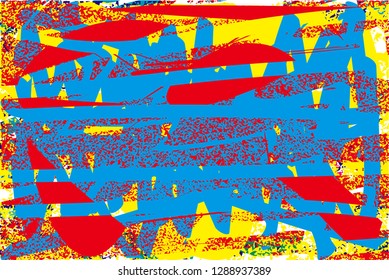 Distressed multicolor background with spots, scratches and lines. Abstract vector illustration