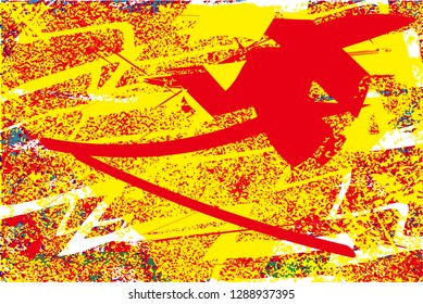 Distressed multicolor background with spots, scratches and lines. Abstract vector illustration