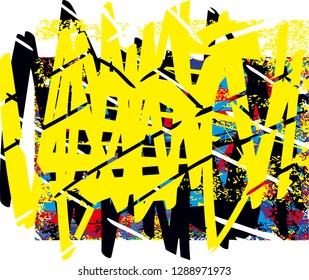 Distressed multicolor background with spots, scratches and lines. Abstract vector illustration