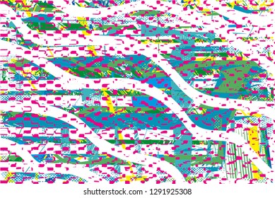 Distressed multicolor background with spots, scratches and lines. Abstract vector illustration