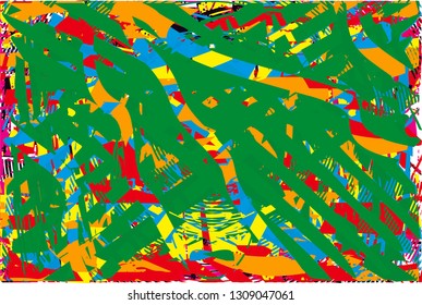 Distressed multicolor background with spots, scratches and lines. Abstract vector illustration