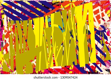 Distressed multicolor background with spots, scratches and lines. Abstract vector illustration