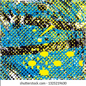 Distressed multicolor background with spots, scratches and lines. Abstract vector illustration