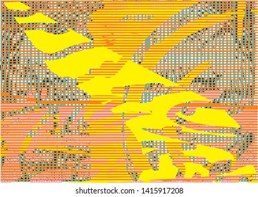 Distressed multicolor background with spots, scratches and lines. Abstract vector illustration