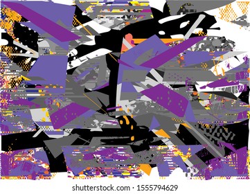 Distressed multicolor background with spots, scratches and lines. Abstract illustration.