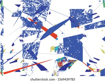 Distressed multicolor background with spots, scratches and lines. Abstract vector illustration.