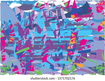 Distressed multicolor background with spots, scratches and lines. Abstract vector illustration.