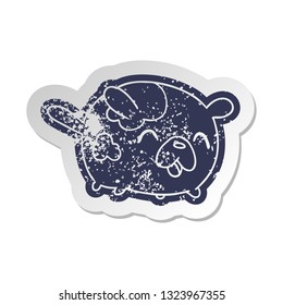 distressed old cartoon sticker kawaii cute patch dog