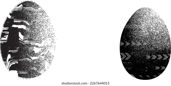 Distressed Oval Post Stam . Vector Illustration . Egg texture