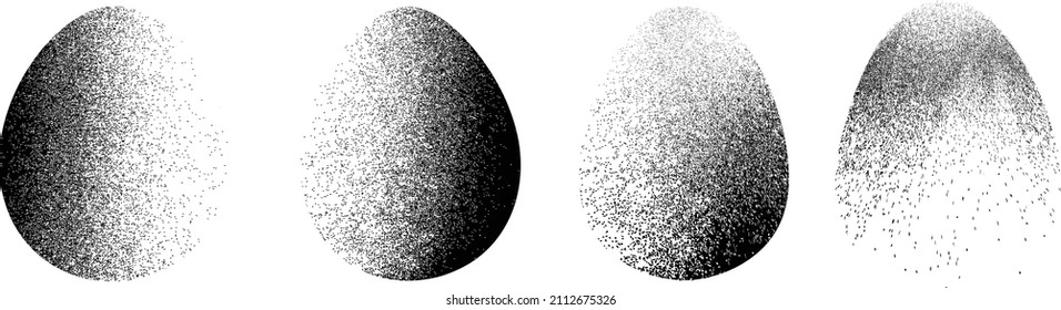 Distressed Oval Post Stamp . Vector Illustration . Egg texture